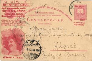 Rákóczi Ferenc bevonulása Munkácsra, hátoldalon Tekla szerencseszám litho 5kr Ga. / entry of Francis...