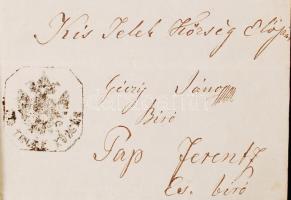 1856 Kistelek, A helyi elöljáróság által kiállított bizonyítvány szabólegényként eltöltött szolgálat...