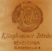 Régi baret kalap, jelzett Matfia Klinghammer István Békéscsaba, koszos de jó állapotú, belső méret: ...