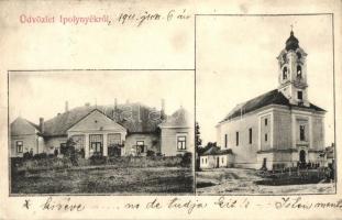 Ipolynyék, villa, Római katolikus templom, kiadja özv. Weisz Adolfné / villa, church