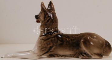 Lomonosov orosz porcelán kutya, hibátlan, jelzett, 21x12  cm