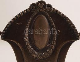 WMF szecessziós kosárka, üvegbetét hiányzik, jelzett, fém, m:25 cm/ Art noveau WMF basket, glass mis...