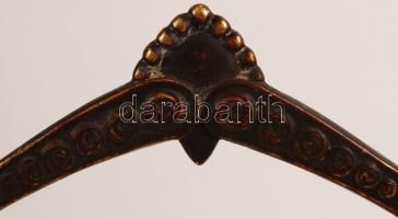 WMF szecessziós kosárka, üvegbetét hiányzik, jelzett, fém, m:25 cm/ Art noveau WMF basket, glass mis...