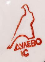 Orosz porcelán táncos pár, az egyiken apró mázhibával, jelzett, m: 8 és 9 cm