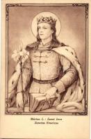 Szent Imre - 3 db használatlan, Márton Lajos szignós, vallásos művészlap