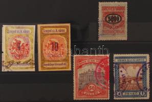 Szeged városi illetékbélyegek 5 db