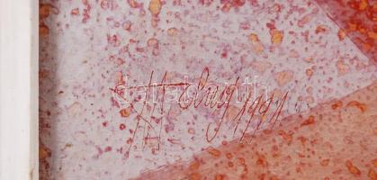 Molnos Zoltán: Gyertyaláng. Olaj, vászon, keretben, 39×24 cm