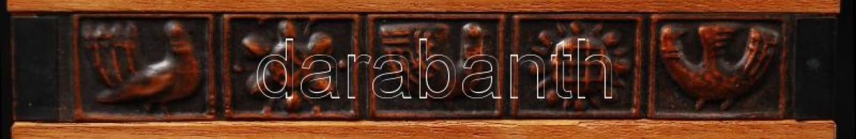 Iparművészet Vállalatos fa dobozka réz, díszítésekkel, 9×14 cm