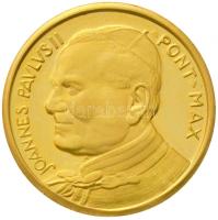 Vatikán DN "II. János Pál pápa" Au emlékérem eredeti dísztokban (2,2g/0.750/16mm) T:PP Vatican ND "Joannes Pavlvs II Pont Max" Au commemorative medallion in original case (2,2g/0.750/16mm) C:PP