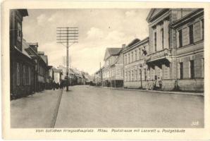 Jelgava, Mitau; Poststrasse, Lazarett u. Postgebaude / street, post office (EK)