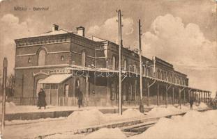 Jelgava, Mitau; Bahnhof / railway station (fa)