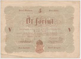 1848. 5Ft "Kossuth bankó" barna T:III