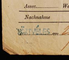 1866 DDSG feladóvevény / Aufgabs Recepisse kék / blue "KÖRTVÉLES"