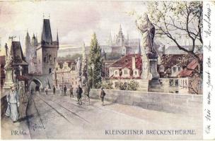 Praha, Prag; Kleinseitner Brückenthürme / Mala Strana, Karluv most s: Kreisinger