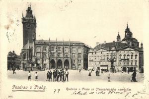 Praha, Radnice se Staromestskym namestim / Old town hall and square, Ignaz Fischer's shop