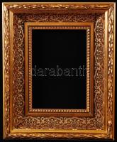 Dekoratív képkeret, nagyon apró hibával, fa, belső méret:16,5×24 cm, külső méret:30,5×37 cm