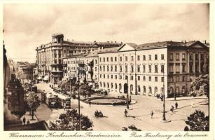 Warsaw, Warsawa; Krakowskie Przedmiescie / street, tram