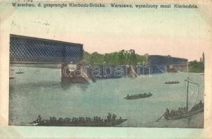 Warsaw, Warsawa; wysadzony most Kierbedzia / blown up bridge (EK)