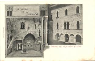 Trogir, courtyard, coats of arms, Art Nouveau