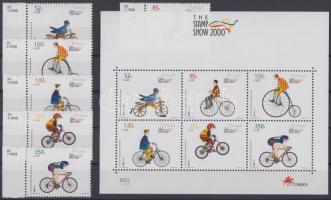 International Stamp Exhibition margin set + block, Nemzetközi bélyegkiállítás ívszéli sor + blokk
