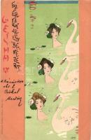 Geisha IX litho, Christoph Reisser's Söhne s: Raphael Kirchner