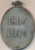 1914. "A Vörös Kereszt Ezüst Díszérme" kitüntetés ezüstözött bronz változat mellszalag nél...