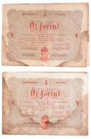 1848-1849. 30Kr (2x) + 2Ft + 5Ft (5x) + 10Ft (3x) "Kossuth bankó" lefűzhető mappában berak...