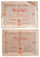 1848-1849. 30Kr (2x) + 2Ft + 5Ft (5x) + 10Ft (3x) "Kossuth bankó" lefűzhető mappában berak...