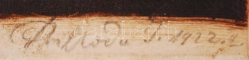 Prihoda István (1891-1965): Férfi portré. Rézkarc, papír, jelzett, 28×19 cm