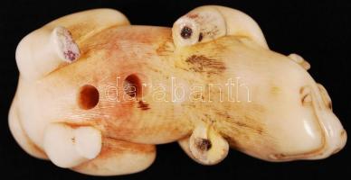 Sérült csont netsuke, csont nyaklánc, csont függő