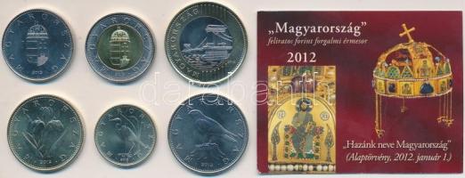 2012. 5Ft-200Ft 6db-os forgalmi sor zacskós kivitelben tanúsítvánnyal T:BU