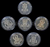 DN "Árpád-Házi Szentjeink" 6db klf ezüstözött CuNi emlékéremből álló éremszett díszdobozba...