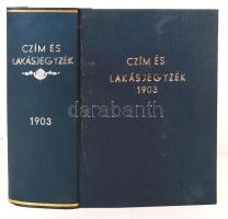 1903 Magyar cím és lakásjegyzék, hiányos, 1878p