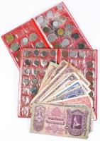 ~100db-os érmegyűjtemény magyar és külföldi anyaggal, érdekes darabokkal, sok ezüsttel, néhány dénár...