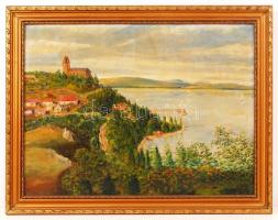 Olvashatatlan jelzéssel: Tihany. Olaj, farost, keretben, 37×50 cm