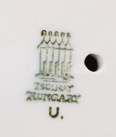 Zsolnay spániel, kézzel festett, hibátlan, jelzett, m:11 cm