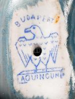 Aquincumi cipőt fűző kisfiú, kézzel festett, jelzett, hibátlan, 11×10 cm