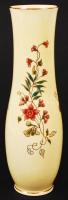 Zsolnay virágmintás váza, kézzel festett, jelzett, mini máz alatti repedéssel, m:26 cm