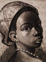 Ék Sándor (1902-1975): Afrikai nő. Kőnyomat. Jelzett, papírméret: 59x42 cm