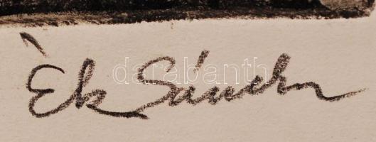 Ék Sándor (1902-1975): Afrikai nő gyermekével. Kőnyomat (lithográfia). Jelzett, papírméret: 59x42 cm