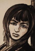 Ék Sándor (1902-1975): Fiatal nő. Kőnyomat (lithográfia). Jelzett, papírméret: 59x42 cm