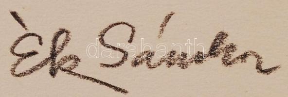 Ék Sándor (1902-1975): Fiatal nő. Kőnyomat (lithográfia). Jelzett, papírméret: 59x42 cm