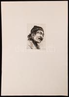 Ék Sándor (1902-1975): Munkás férfi. Kőnyomat (lithográfia). Jelzett, képméret 20x13 cm