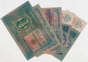 1912-15. 10K(2x) + 20K (2x) + 100K mindegyik lila "Hajdu Vármegye Hajdunánás Község 1901" ...