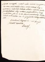1912 Steuer Ábrahám szatmári rabbi saját kézzel írt levele / Rabbi from Satu Mare autograph letter