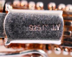 Ezüst (Ag) karkötő flexibilis elemekből nyelves zárral, biztonsági csatolóval, jelzett, 15,9 g /
sil...