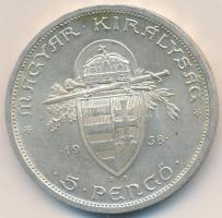 1938. 5P Ag "Szent István" T:2- Adamo P8.1