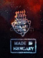 Zsolnay komondor, kék eozin, apró mázhibával, jelzett (pajzs), m:11,5 cm, h:14 cm