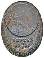 Osztrák-Magyar Monarchia 1916. "LOVCEN 1916 11/I" cink sapkajelvény "BWS" gyártói jelzéssel, függőleges tűvel (42x32mm) T:2- Austro-Hungarian Monarchy 1916. "LOVCEN 1916 11/I" zinc cap badge with makers mark "BWS", vertical pin (42x32mm) C:VF