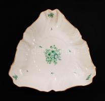Herendi virág mintás tál, kézzel festett, jelzett (kicsi korona), hibátlan, 23,5×25 cm
